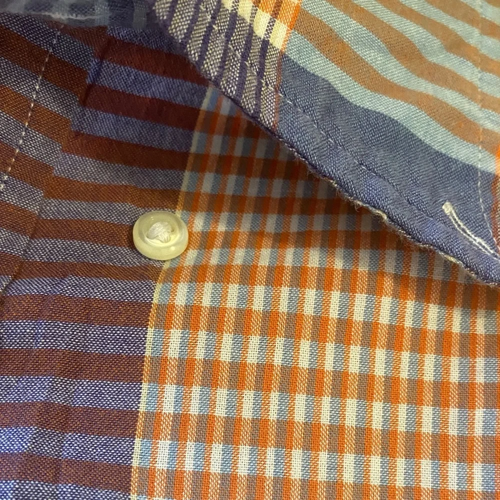 Brooks Brothers Orange and Blue Plaid Shirt - Picture 3 of 7